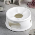 Wilmax Stövchen 13 cm Weiß aus Porzellan