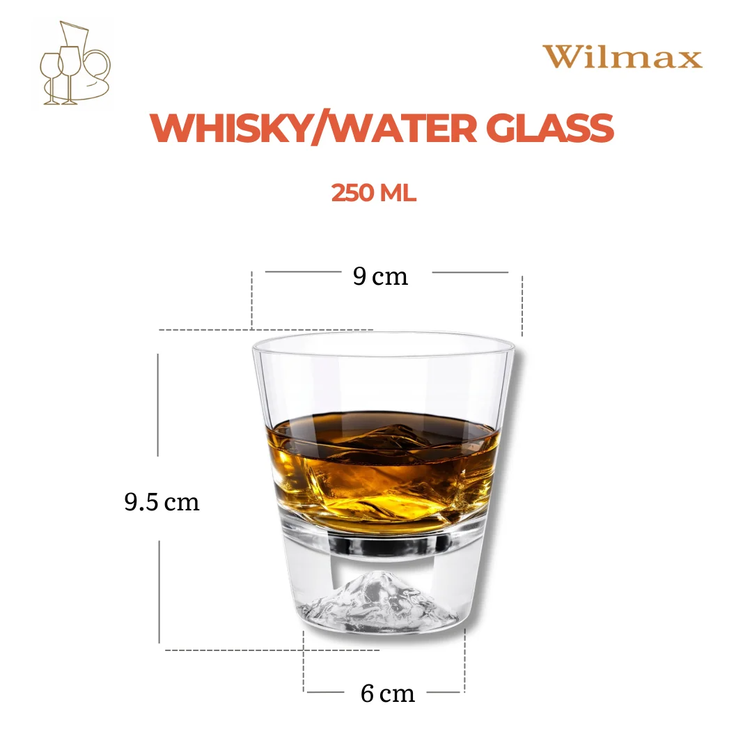 Wilmax Whiskyglas 250 ml 2er-Set Transparent aus Wilmax Crystalline-Serie