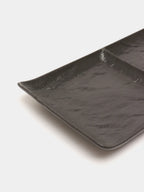 Wilmax Rechteckige Teller 40,5 × 13 cm Schwarz aus Porzellan