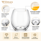 Wilmax Thermoglas 530 ml 6er-Set Transparent aus Borosilikatglas