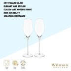 Wilmax Champagnerflöte 300 ml Kristallglas Transparent 2er Set WL-888104/2C
