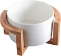 Wilmax Servierset 2-teilig mit Schüssel 18 cm mit Bambusständer Weiß aus Porzellan