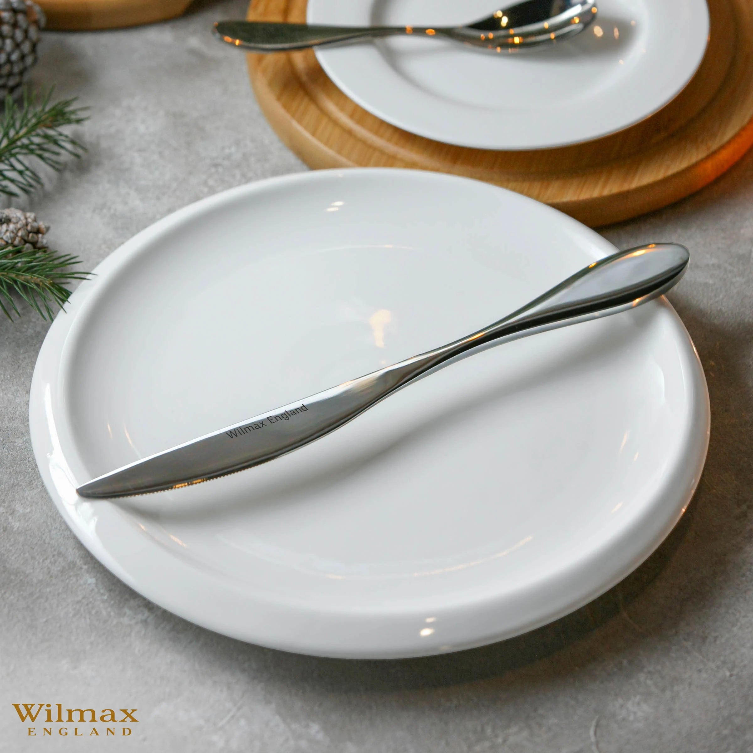 Wilmax Dessertteller 21,5 cm Weiß aus Porzellan