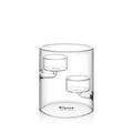 Wilmax Teelichthalter für 2 Teelichter 12 cm Transparent aus Glas