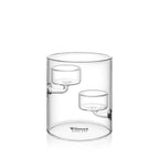 Wilmax Teelichthalter für 2 Teelichter 12 cm Transparent aus Glas