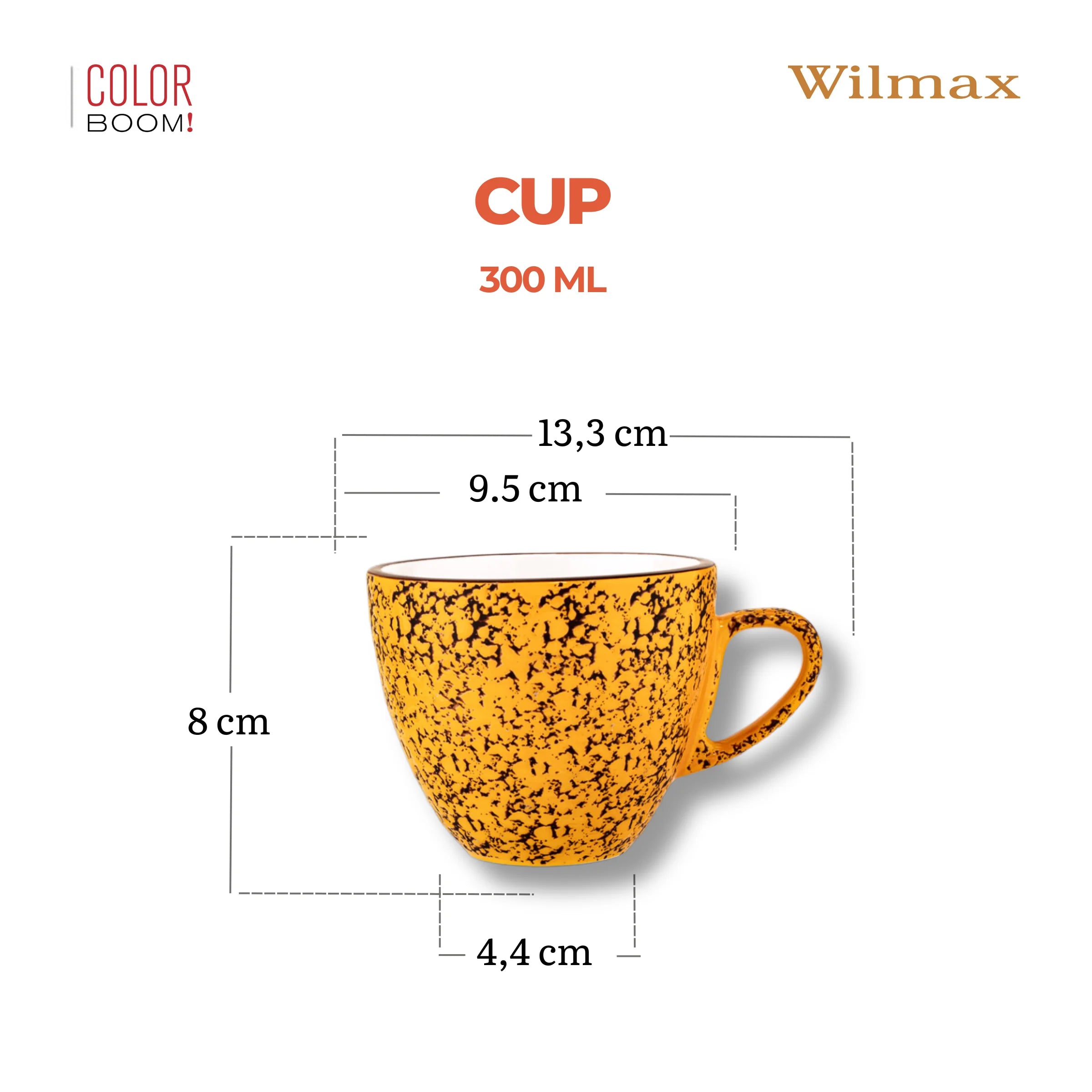 Wilmax Tasse 300 ml Gelb aus Porzellan