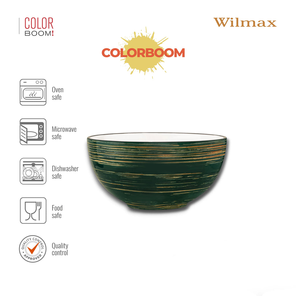 Wilmax Schale 1700 ml Grün aus Porzellan