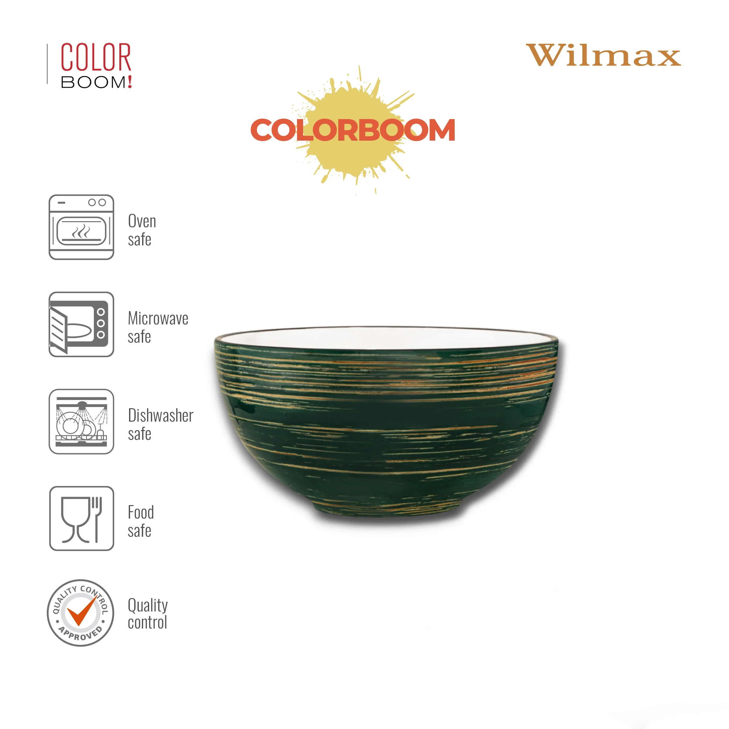 Wilmax Schale 1700 ml Grün aus Porzellan