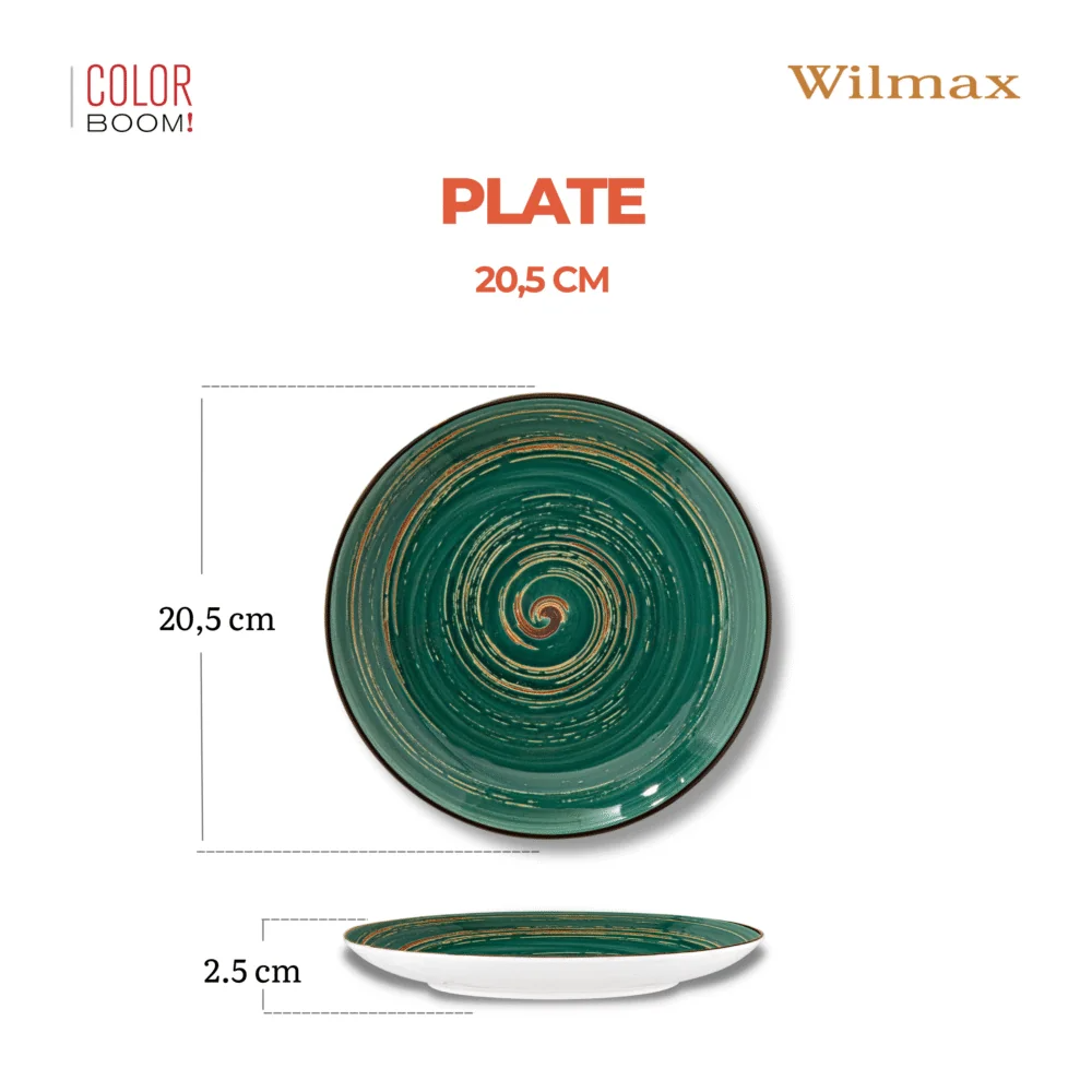 Wilmax Teller 20,5 cm Grün aus Porzellan