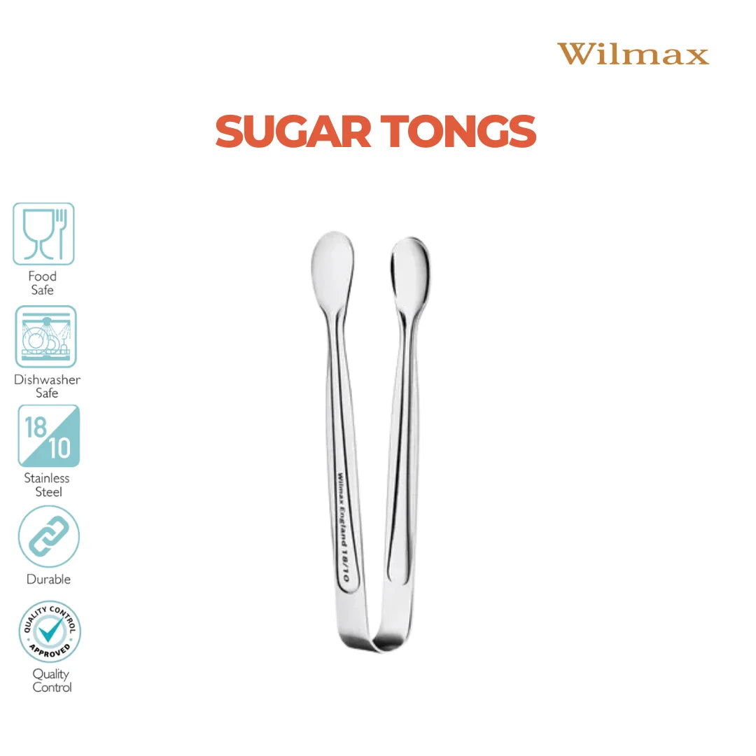 Wilmax Zuckerzange 10,5 cm Silber aus Edelstahl