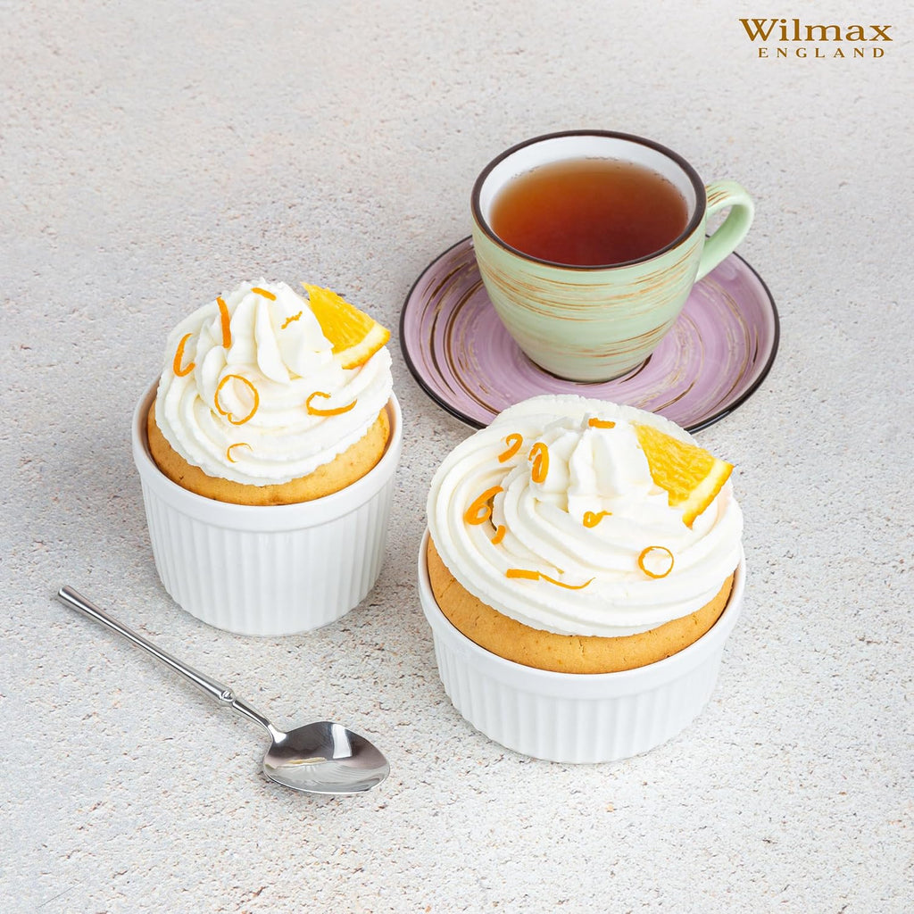 Wilmax Ramekins Ø 8,5 cm 260 ml 2er-Set Weiß aus Porzellan
