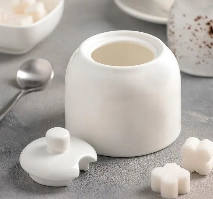 Wilmax Zuckerdose 280 ml Weiß aus Porzellan