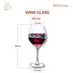 Wilmax Chardonnay Weinglas 800 ml 2er-Set Transparent aus Wilmax Crystalline-Serie