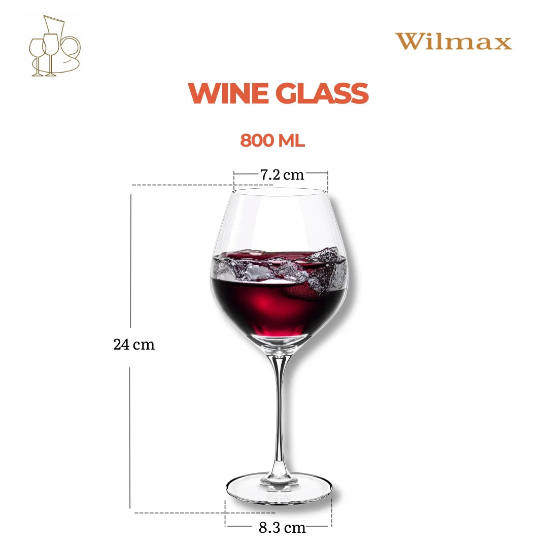 Wilmax Chardonnay Weinglas 800 ml 2er-Set Transparent aus Wilmax Crystalline-Serie