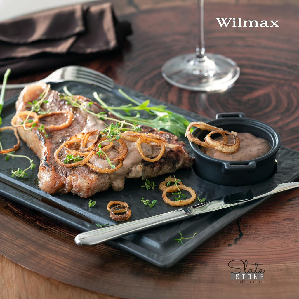 Wilmax Servierset 3-teilig Schwarz aus Porzellan