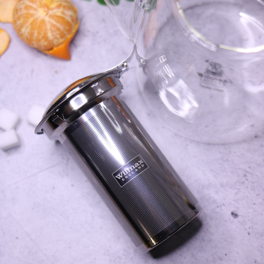 Wilmax Teekanne 600 ml Borosilikatglas Edelstahlfilter WL-888807/A