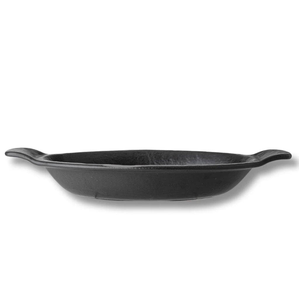 Wilmax Ovale Auflaufform 28 × 16 cm 500 ml Schwarz aus Porzellan