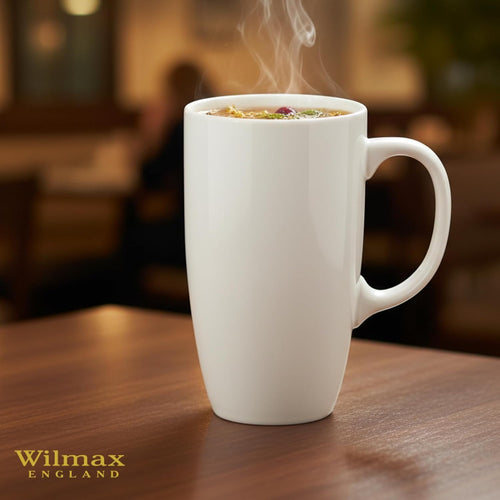 Wilmax Becher 630 ml 4er-Set Weiß aus Porzellan