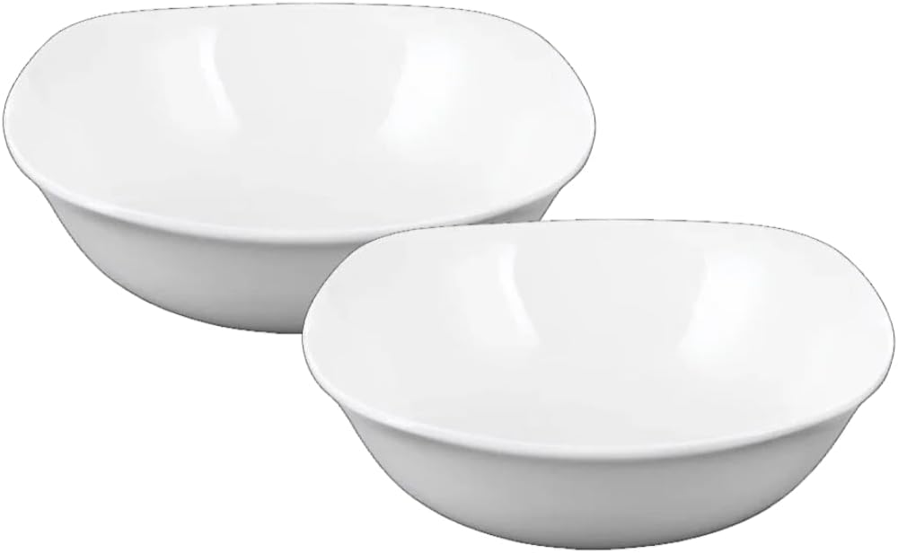 Wilmax Schale 1300 ml 21,5 × 21,5 cm 2er-Set Weiß aus Porzellan