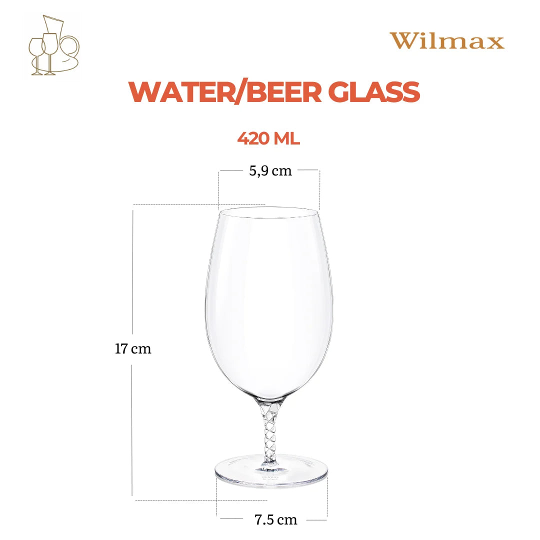 Wilmax Bierglas 420 ml 2er-Set Transparent aus Wilmax Crystalline-Serie