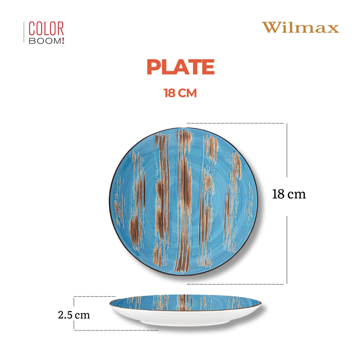 Wilmax Teller 18 cm 6er-Set Blau aus Porzellan