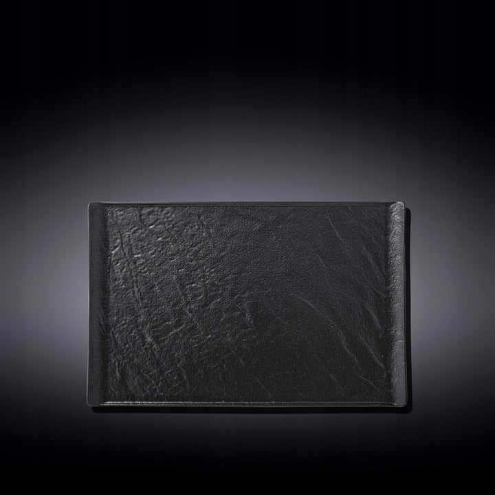 Wilmax Servierplatte 29,5 × 14,5 cm Schwarz aus Porzellan