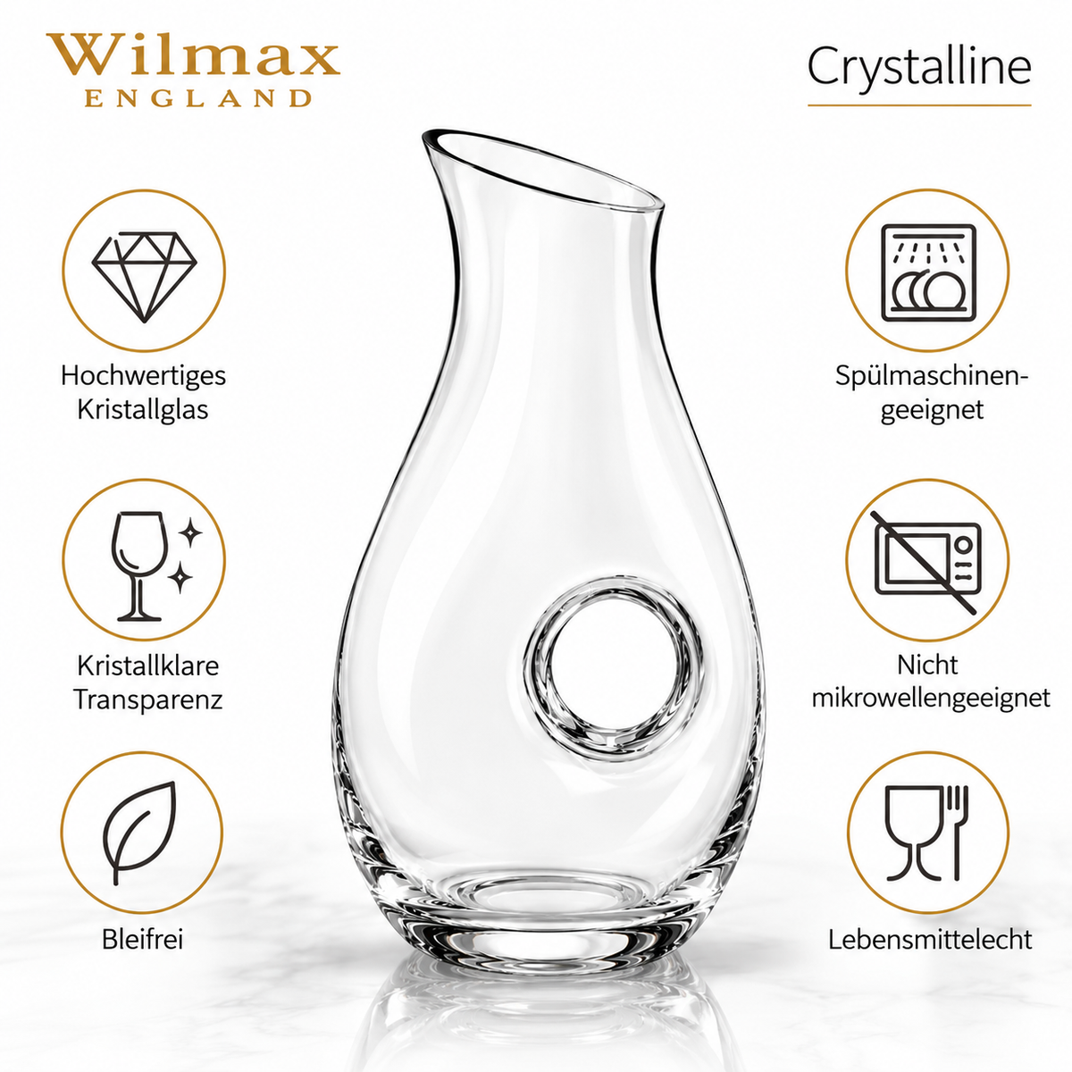 Wilmax Karaffe 1400 ml Transparent aus Wilmax Crystalline-Serie