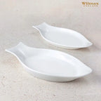 Wilmax Fischplatte 22 cm Weiß aus Porzellan