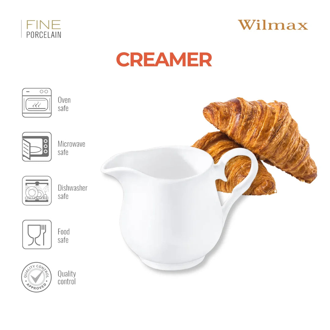 Wilmax Sahnekännchen 300 ml Weiß aus Porzellan