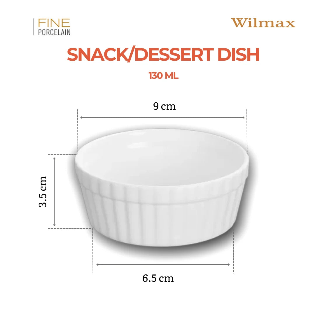 Wilmax Snack- und Dessertschale 9 cm 130 ml Weiß aus Porzellan