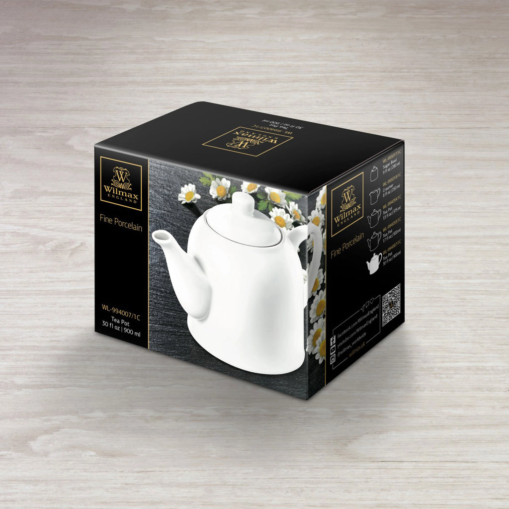 Wilmax Teekanne 900 ml Weiß Porzellan WL-994007/A