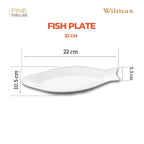 Wilmax Fischplatte 22 cm Weiß aus Porzellan