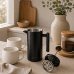 Wilmax French Press 1000 ml aus Edelstahl