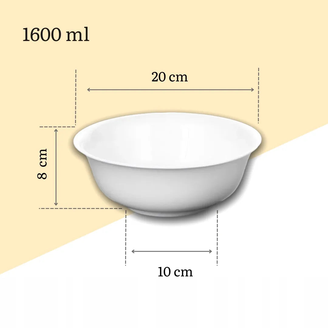 Wilmax Schale 1600 ml 20 cm 2er-Set Weiß aus Porzellan