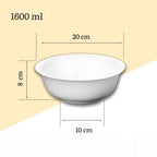 Wilmax Schale 1600 ml 20 cm 2er-Set Weiß aus Porzellan