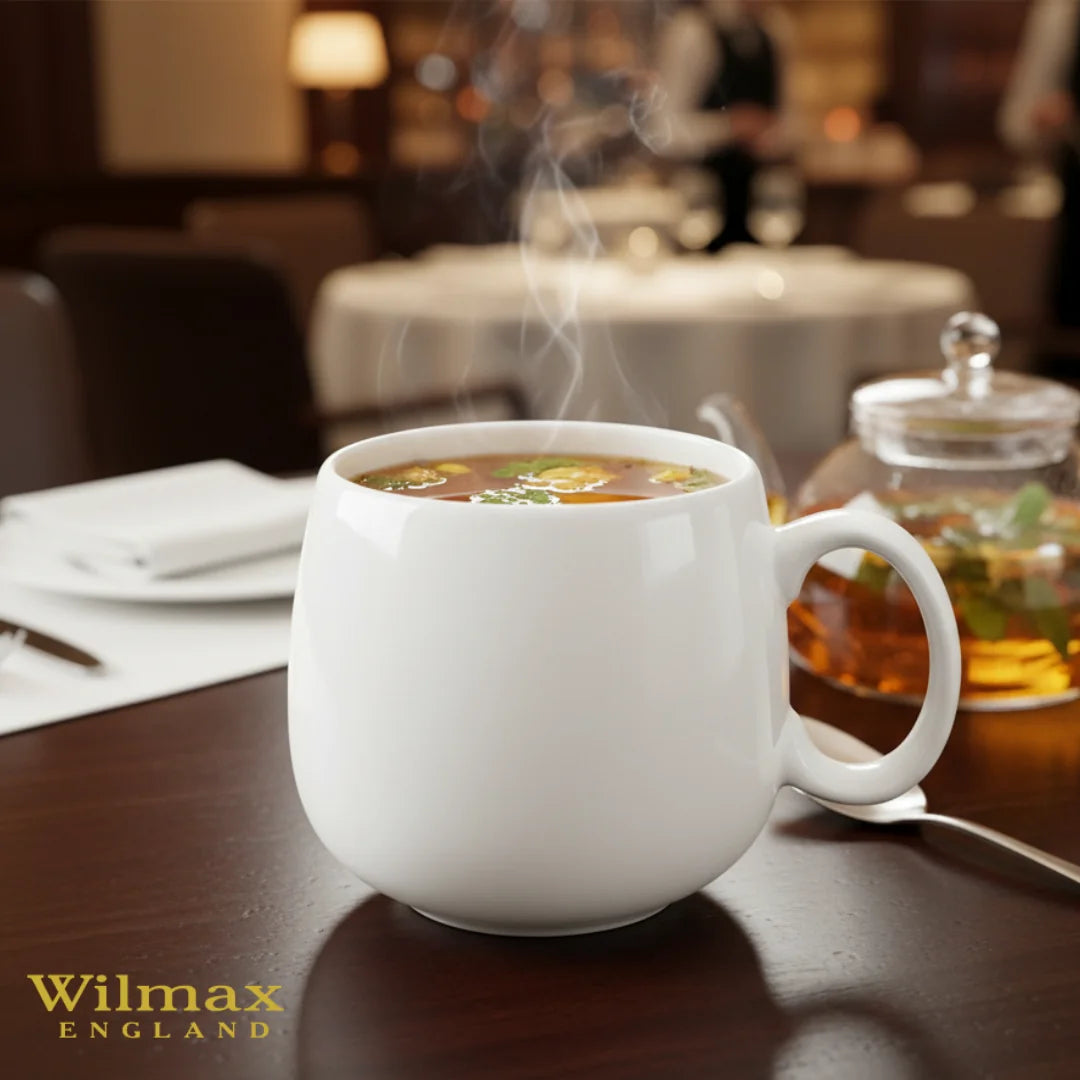 Wilmax Tasse 400 ml Weiß aus Porzellan