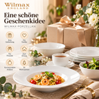 Wilmax Tiefer Teller 22,5 cm 400 ml Weiß aus Porzellan