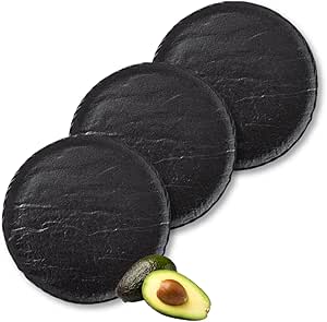 Wilmax Runde Platte 20,5 cm 3er-Set Schwarz aus Porzellan