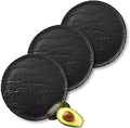 Wilmax Runde Platte 20,5 cm 3er-Set Schwarz aus Porzellan