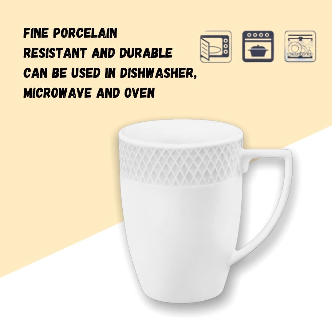 Wilmax Tasse 350 ml 2er-Set Weiß aus Porzellan