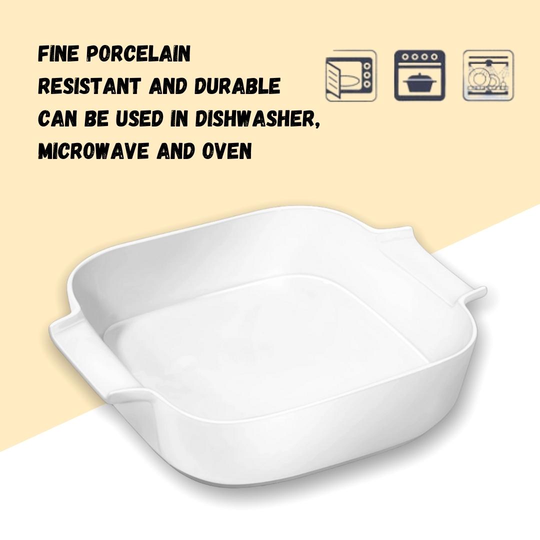 Wilmax Porzellan-Auflaufform mit Griffen, 780 ml – WL-997024/1C