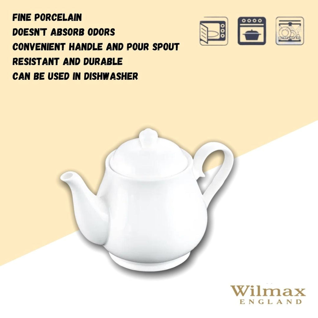 Wilmax Teekanne 850 ml mit Filter Weiß Porzellan WL-994020/1C