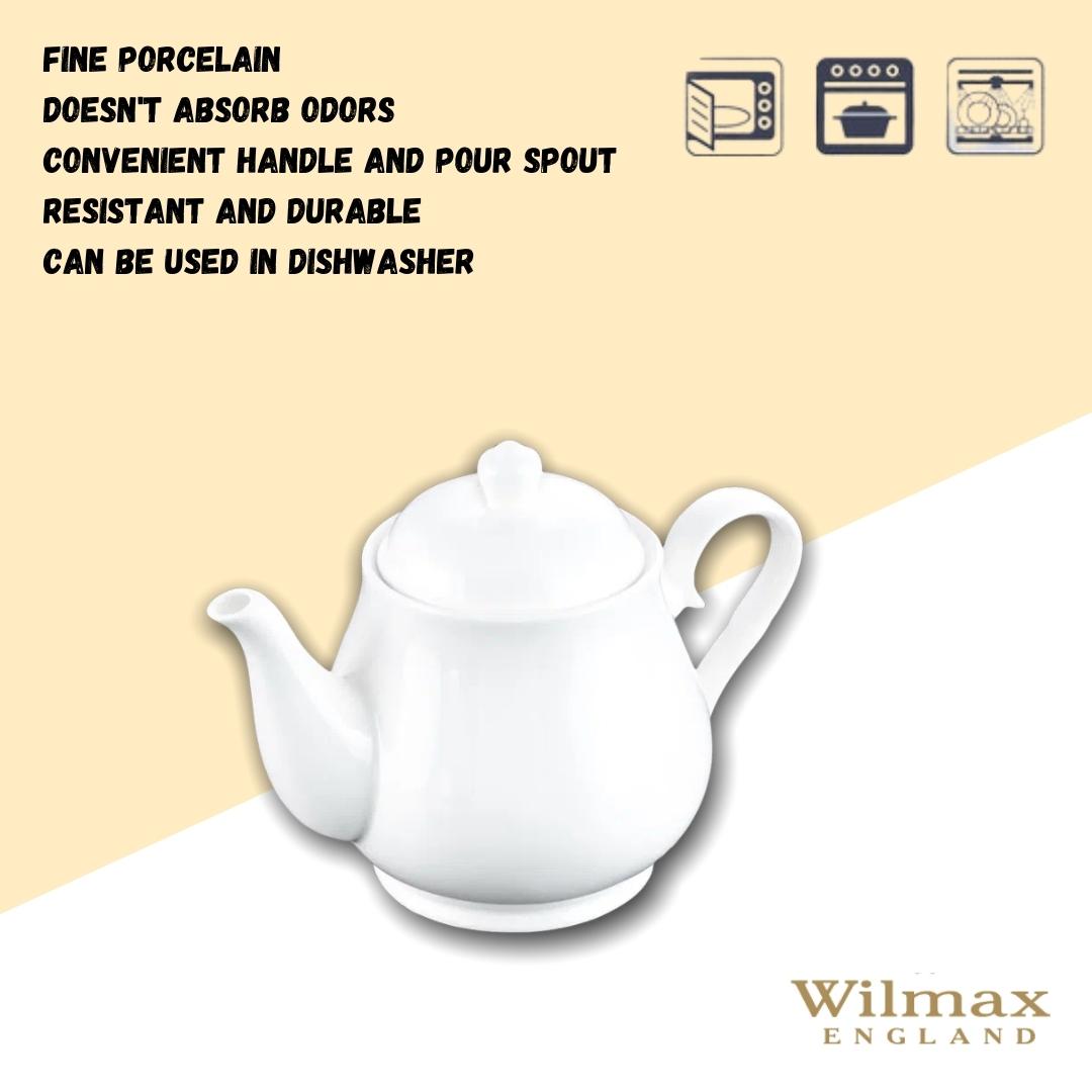 Wilmax Teekanne 850 ml mit Filter Weiß Porzellan WL-994020/1C