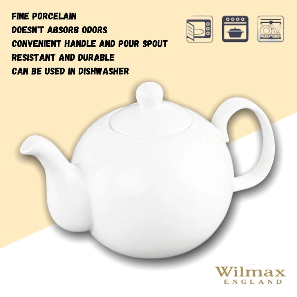 Wilmax Kaffee- und Teekanne mit integriertem Ausgusssieb 500 ml Weiß aus Porzellan