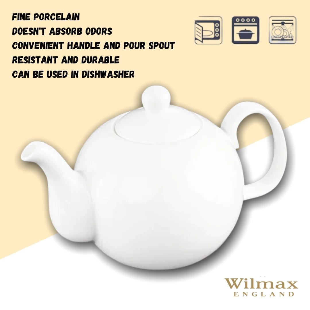 Wilmax Kaffee- und Teekanne mit integriertem Ausgusssieb 500 ml Weiß aus Porzellan