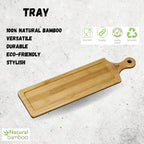 Wilmax Serviertablett 39,5 × 11 cm Natur aus Bambus
