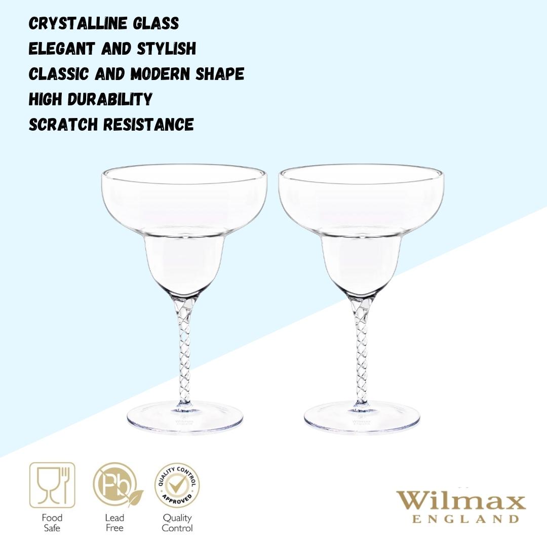 Wilmax Margaritaglas 250 ml Kristallglas Transparent 2er Set WL-888107/2C