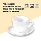 Wilmax Espressotasse mit Untertasse 75 ml Weiß aus Porzellan