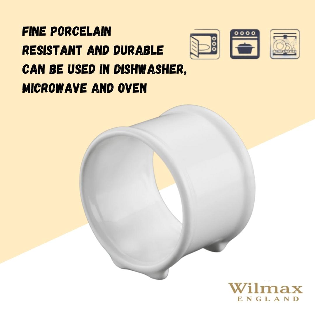 Wilmax Serviettenring aus Porzellan Weiß WL-996044/A