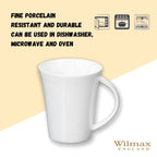 Wilmax Tasse 380 ml Weiß Porzellan für Kaffee und Tee WL-993012/A